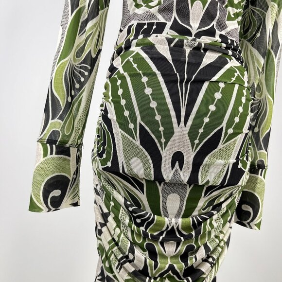 NWOT Farm Rio Lace Nature Tulle Midi Dress Long Sleeves Size S Multicolor - Picture 10 of 15